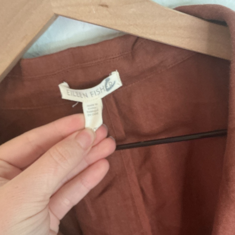 Eileen Fisher Women's Organic Linen Blazer Jacket Rust Orange size XL - Picture 5 of 9